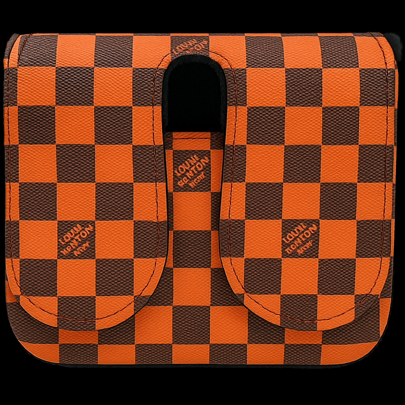 LV CENTER SHAFT MALLET PUTTER HEADCOVER - ORANGE CHECK