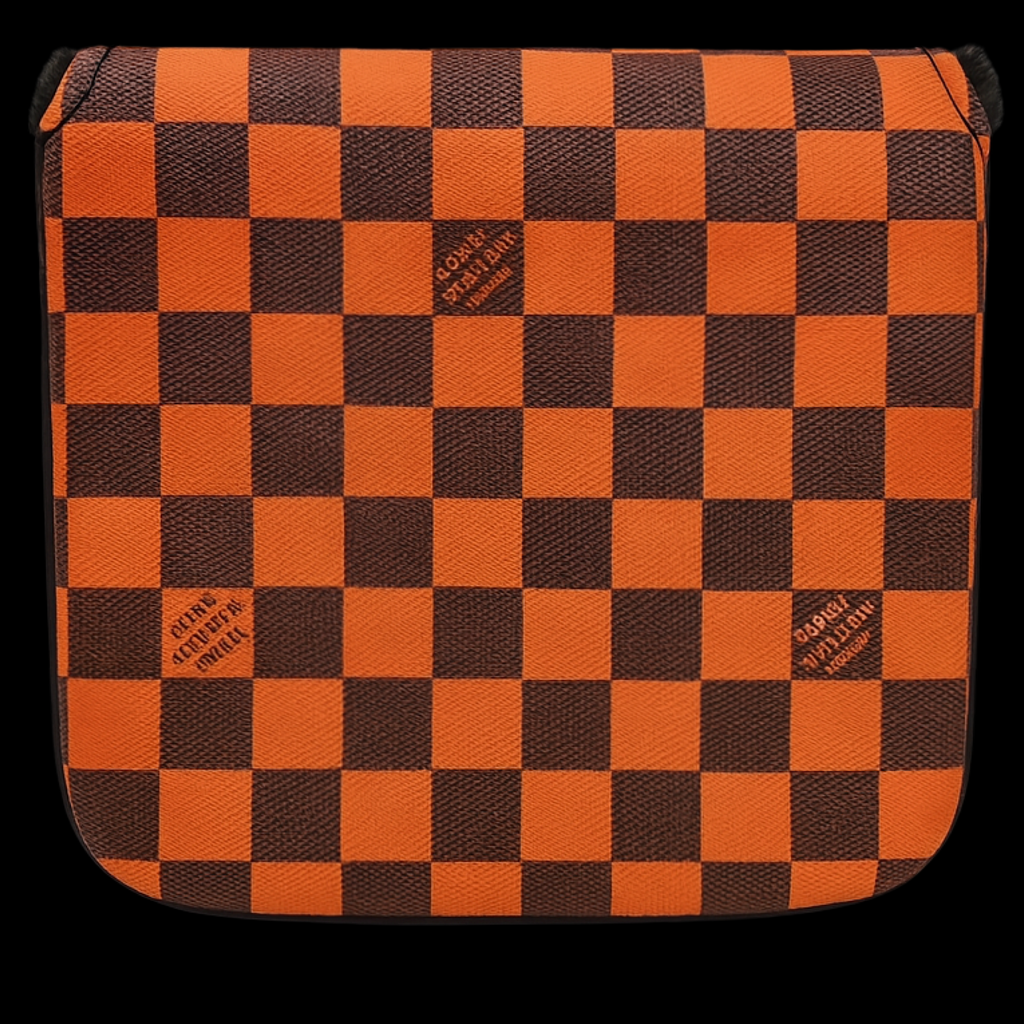 LV CENTER SHAFT MALLET PUTTER HEADCOVER - ORANGE CHECK