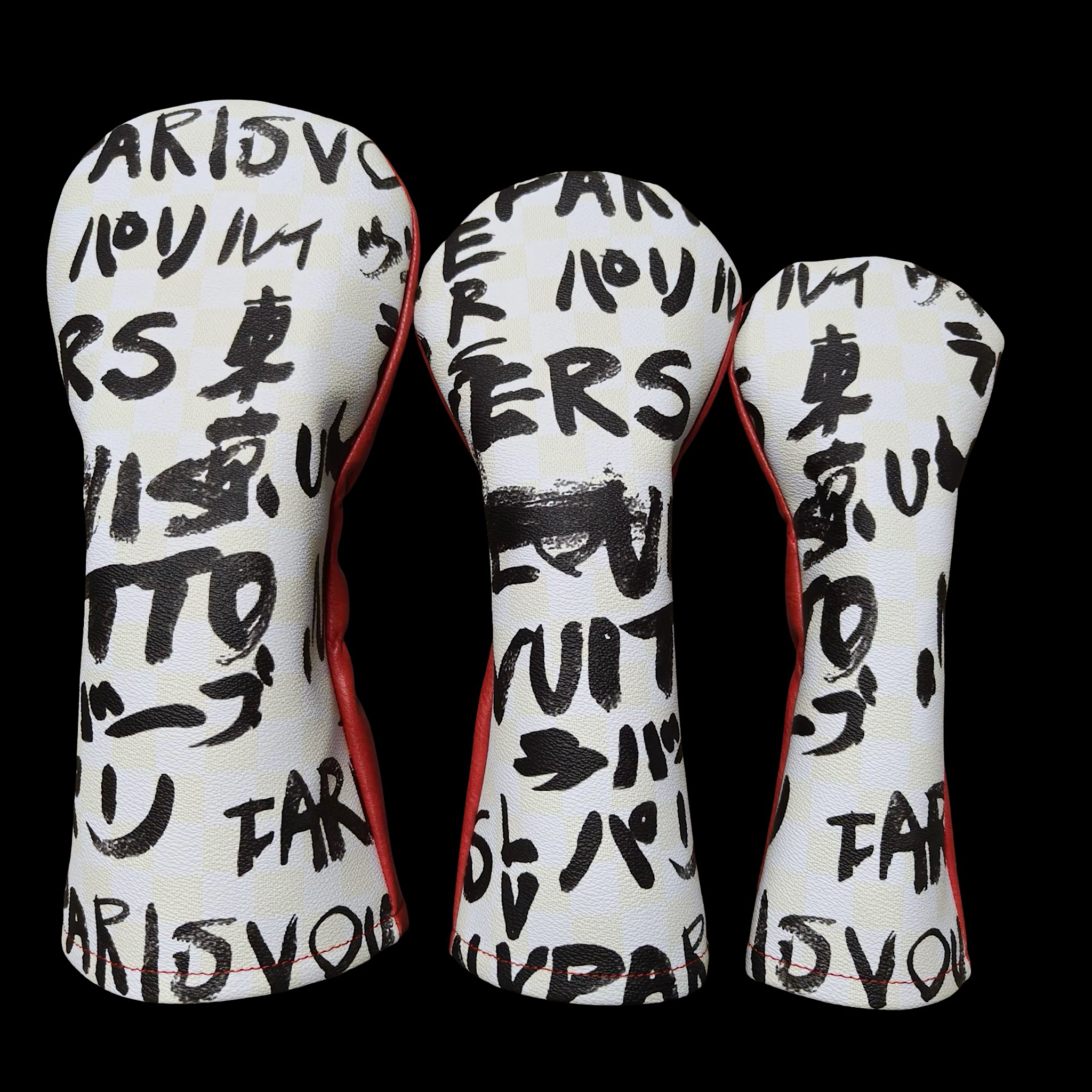 White LV Paris Graffiti Wood Headcovers – American Flatsticks