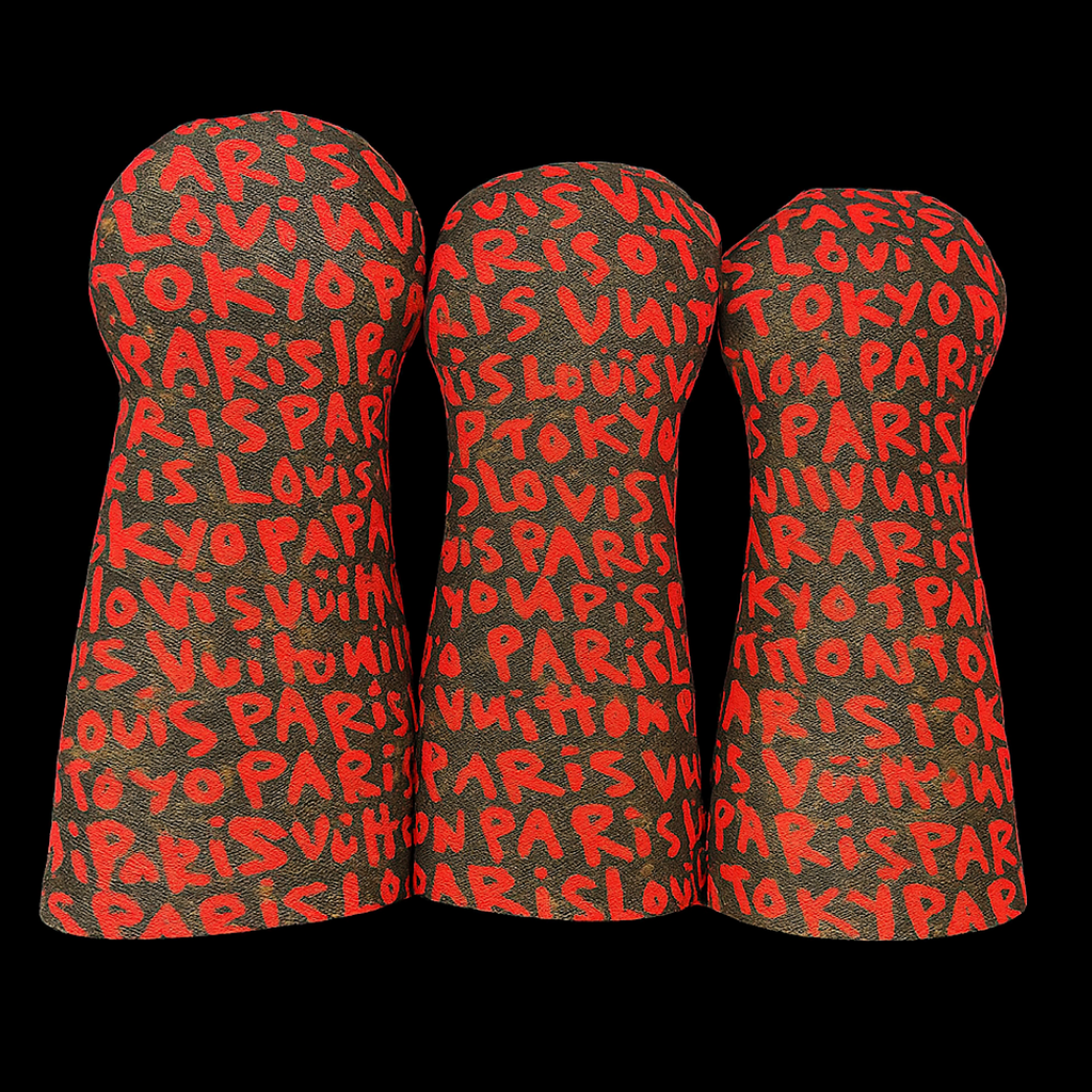 Brown LV Graffiti Wood Headcovers