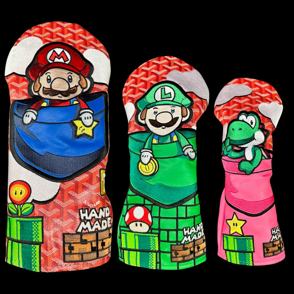 Super Mario Wood Headcover Set - Red Goyard