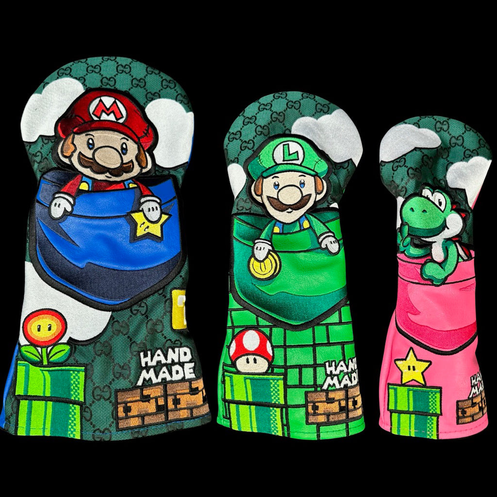1/1 Super Mario Wood Headcover Set - Green Gucci