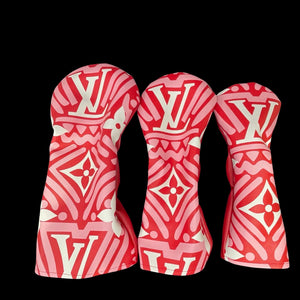 Red, White & Pink LV Wood Headcovers